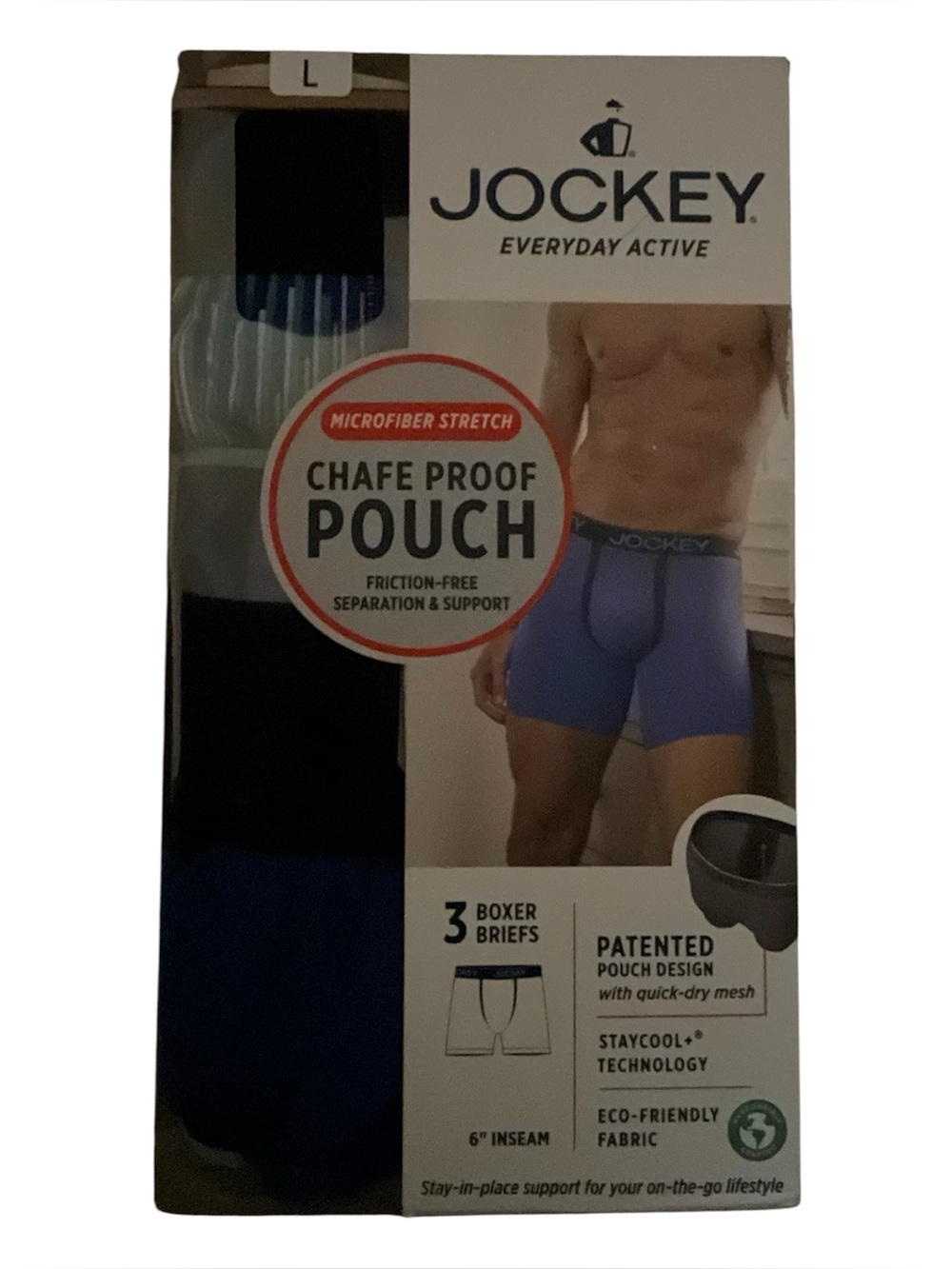 Men’s “Jockey” 3 Pack “Chafe Proof” Boxer Briefs